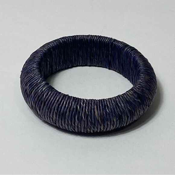 Women's Blue Denim Textured Boho Bangle Bracelet - Picture 8 of 10